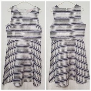 ST. TROPEZ West Stripped Linen Sleeveless Dress Size 12
